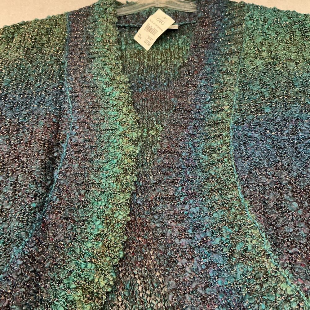 Cato Women's Auqua N Open Front Cardigan Sweater Size 18/20 3/4 Sleeve NWT.3539 - Picture 5 of 14
